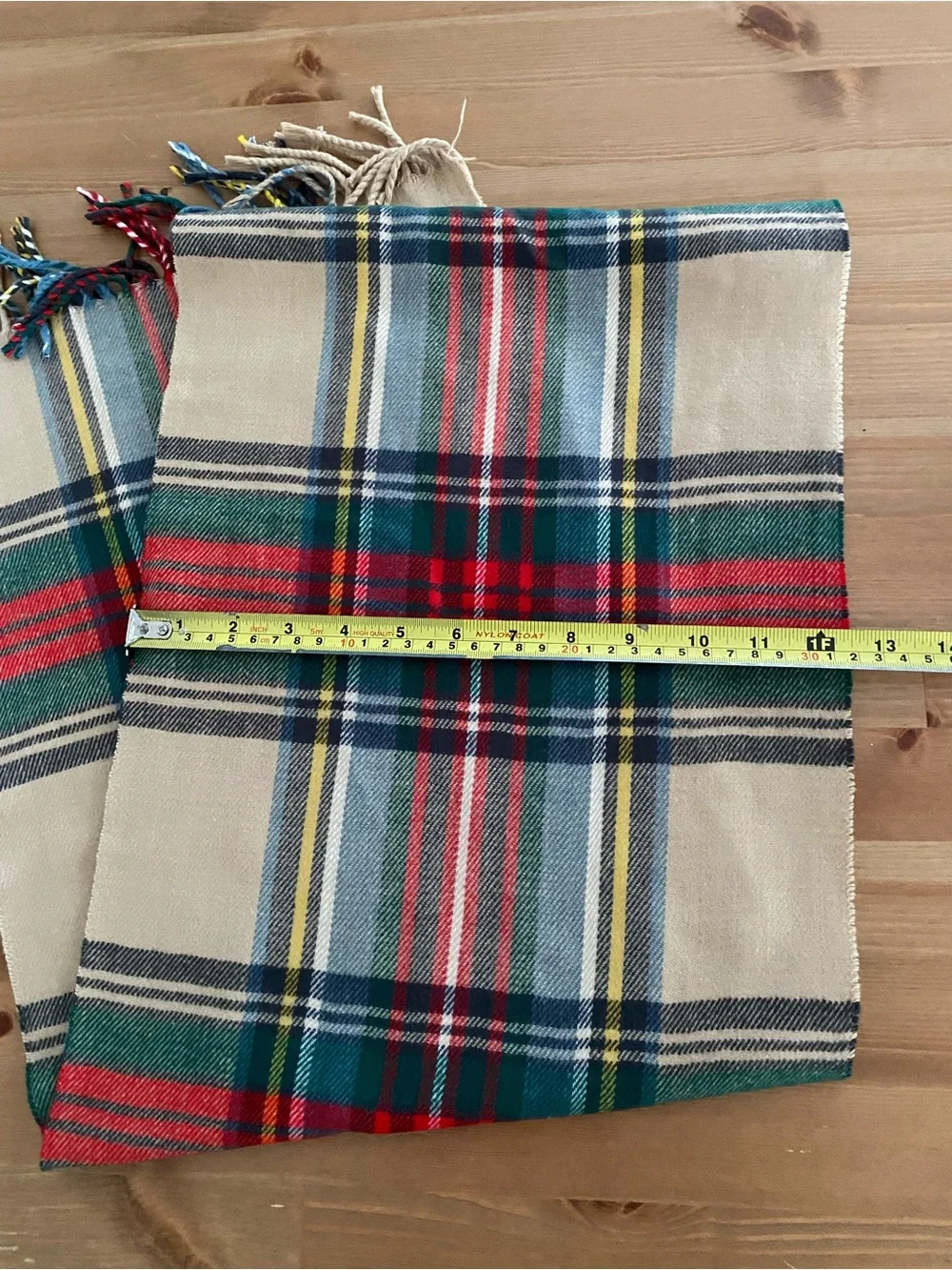 Scarf Camel Stewart Plaid Tartan Cashmere Blend 72